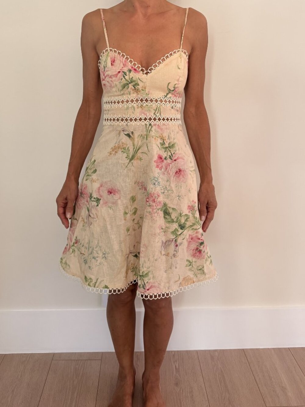Zimmermann Heathers Sun Dress Garden Floral Linen Size 0